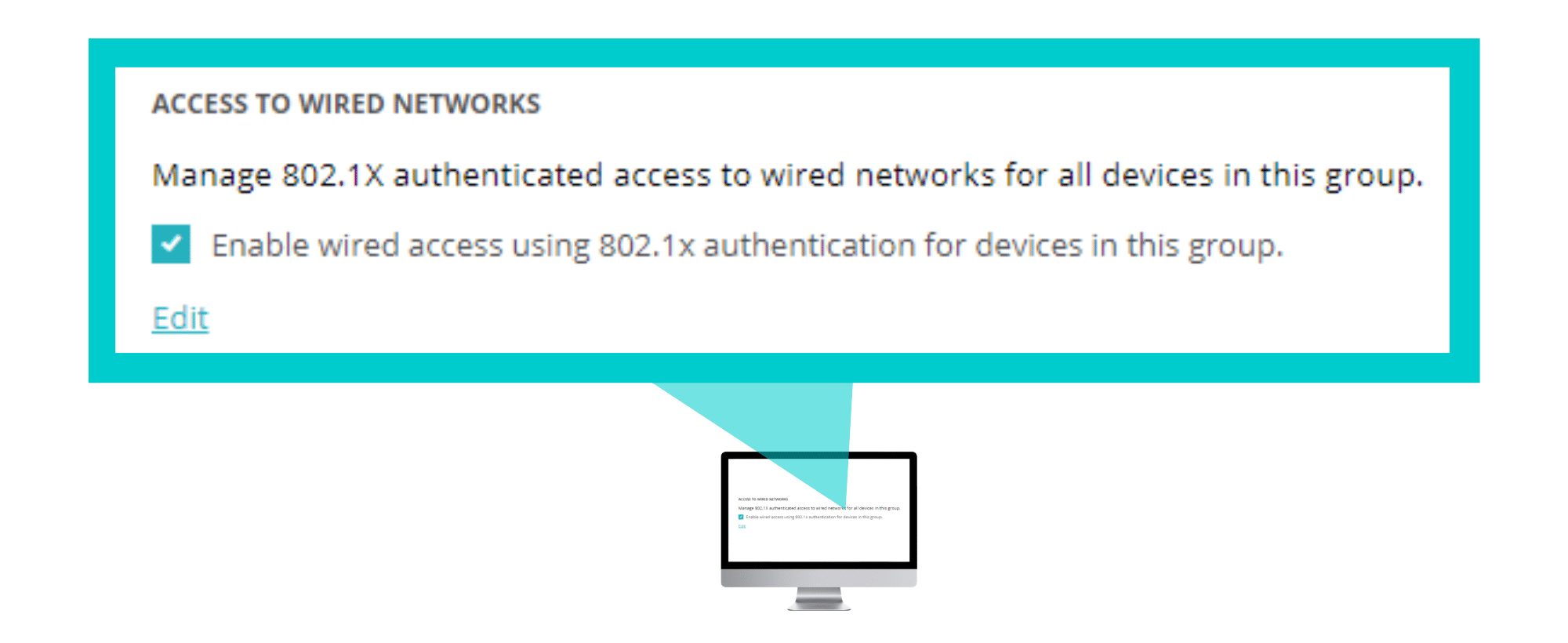 802.1X authentication for wired ports.