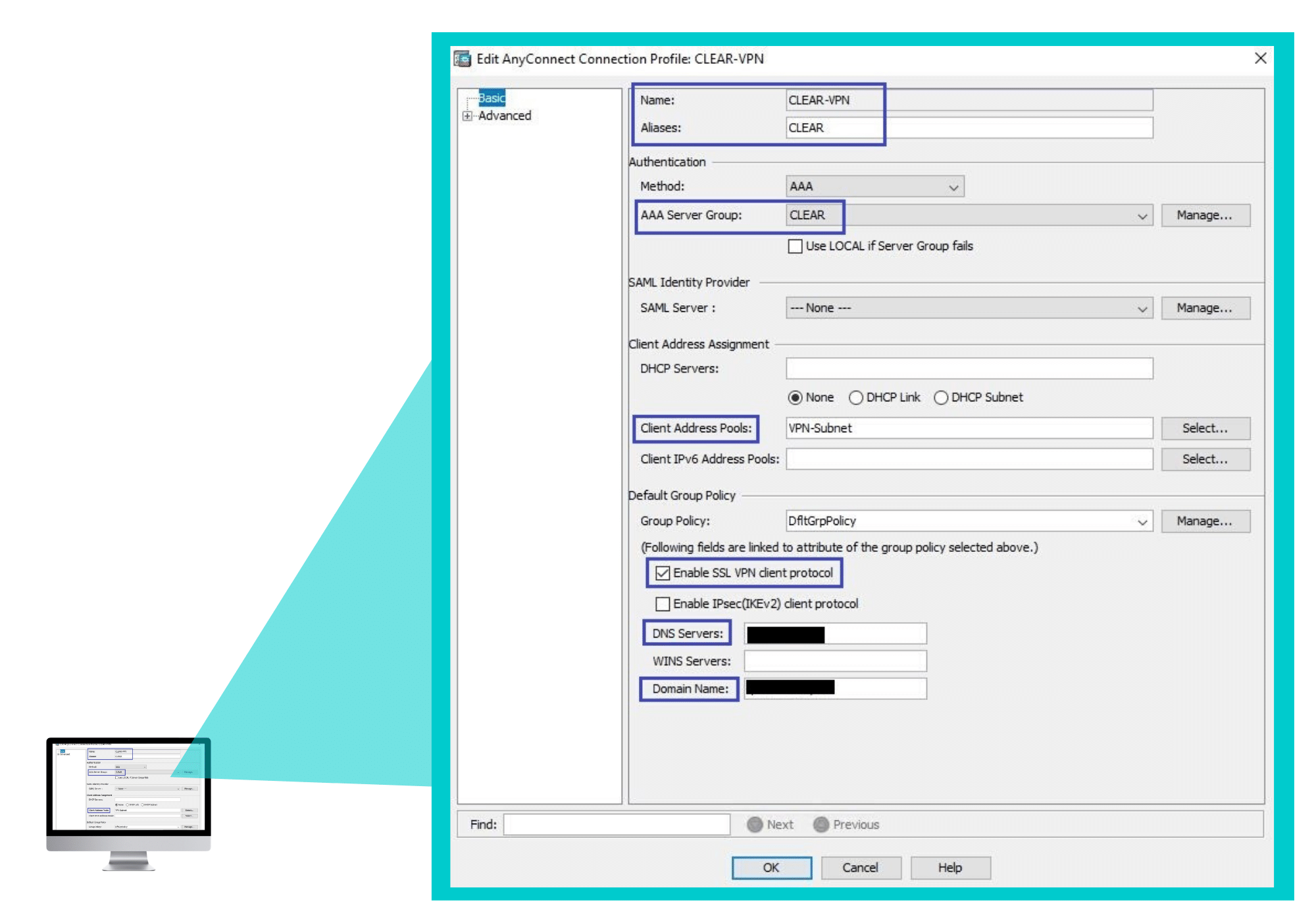 editing your Cisco AnyConnect connection profile