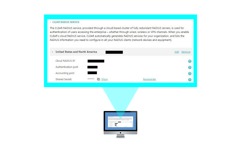 cloud radius service in Portnox CLEAR