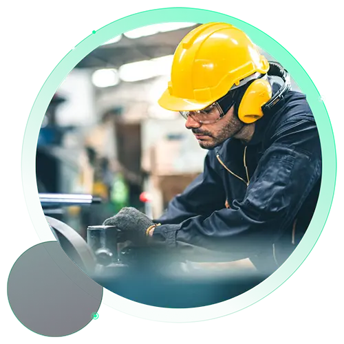 Manufacturing use case hero - featuring a factory worker